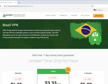 Ein Screenshot der PIA Brazil Webseite