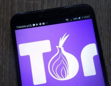 Tor Project Logo auf einem Android-Telefonbildschirm