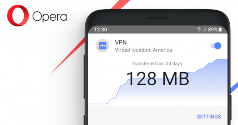 Screenshot von Operas integriertem VPN für Android